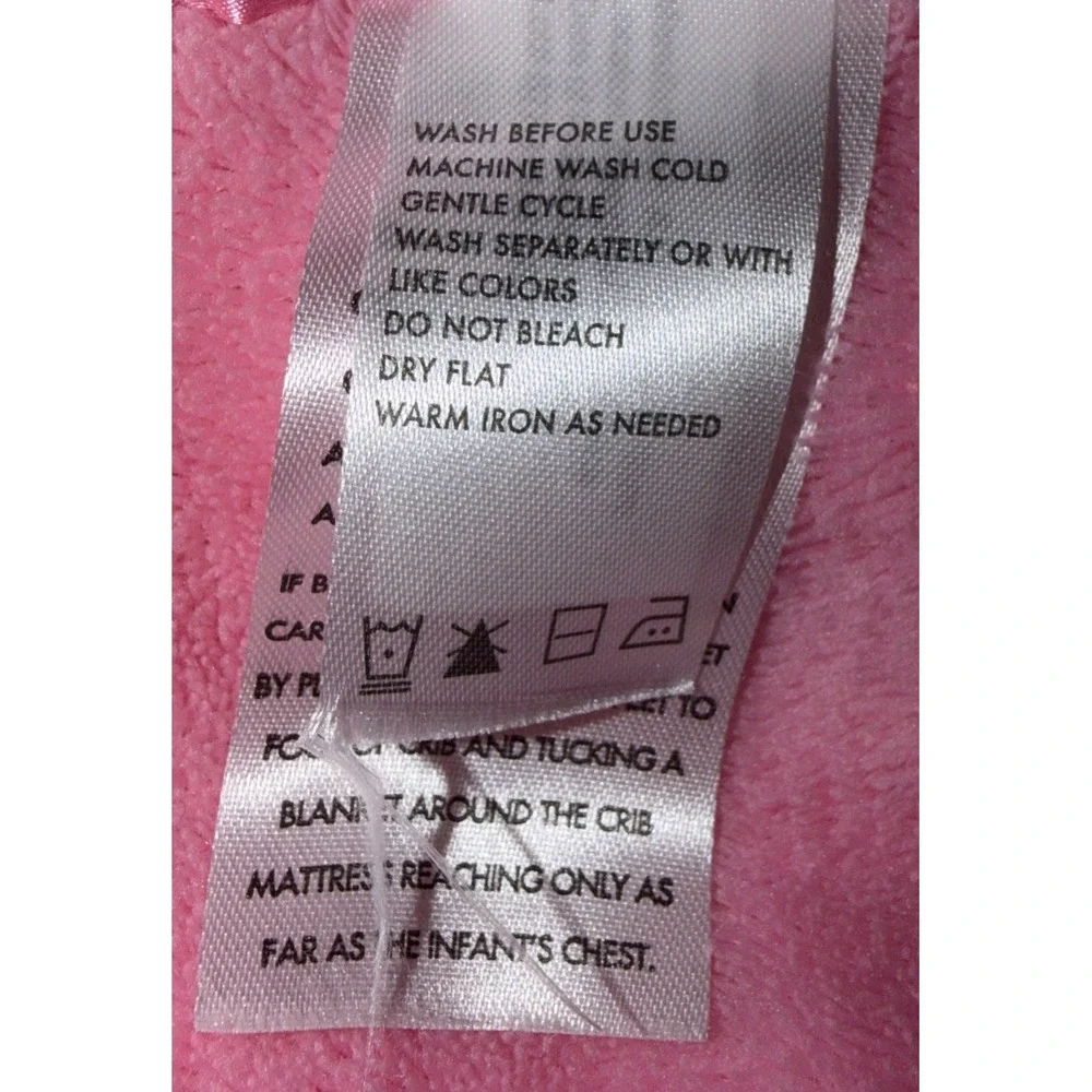 AD Sutton Son Pink Blue White Patchwork Elephant Baby Blanket Satin Minky Dot